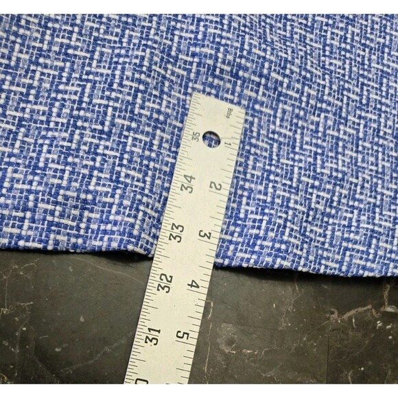 9 & CO Midi Dress Size 6 Blue White Tweed Fit And Flare A Line Cap Sleeve Spring - Picture 13 of 13